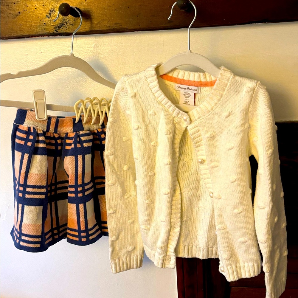 Girls Tommy Bahama skirt and sweater set